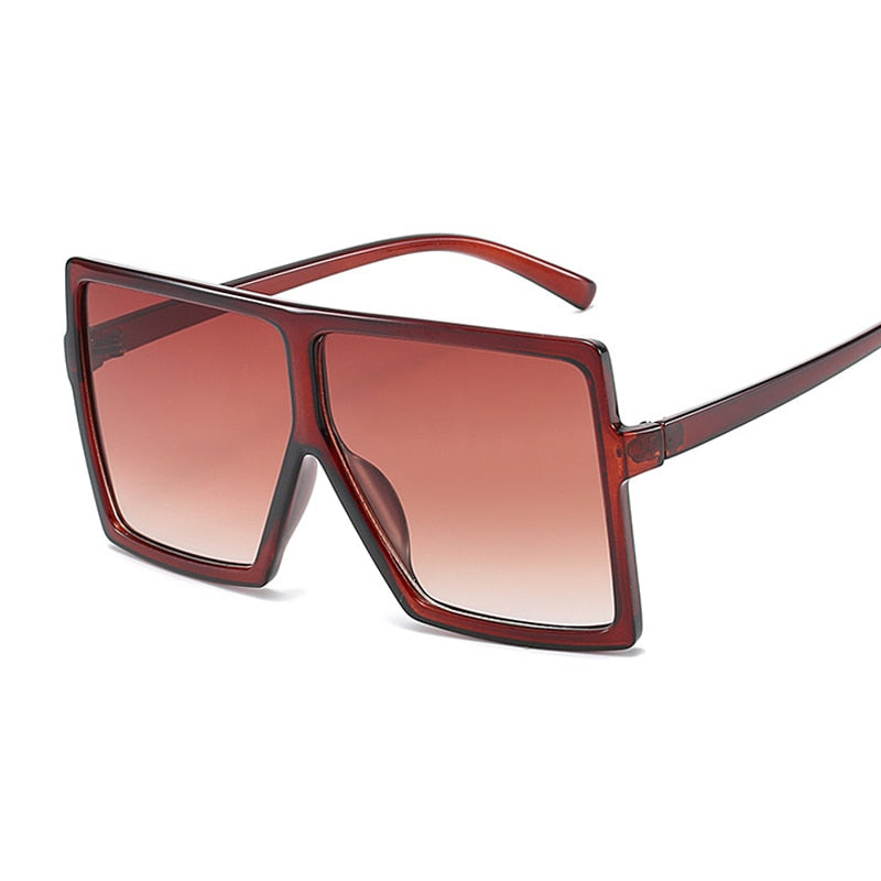 Oversized Shades Sunglasses Woman Pink Fashion Square Glasses Big Frame Sun Glasses Female Vintage Retro Unisex Oculos Feminino