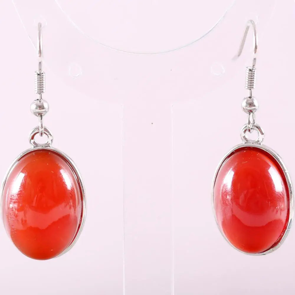 White Opal Lapis Cabochon Drop Earrings Jewelry