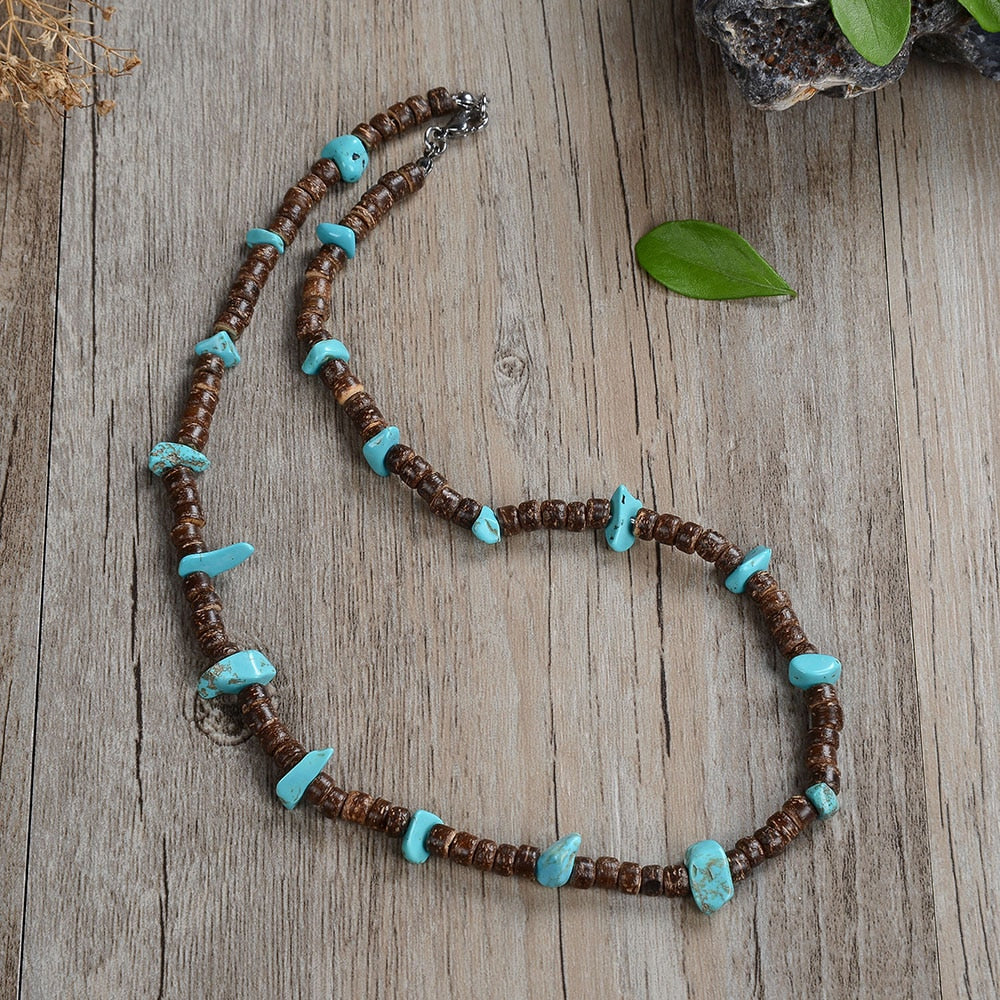 coconut shell men's necklace simple natural wood necklace men's yoga meditation jewelry men's accessories