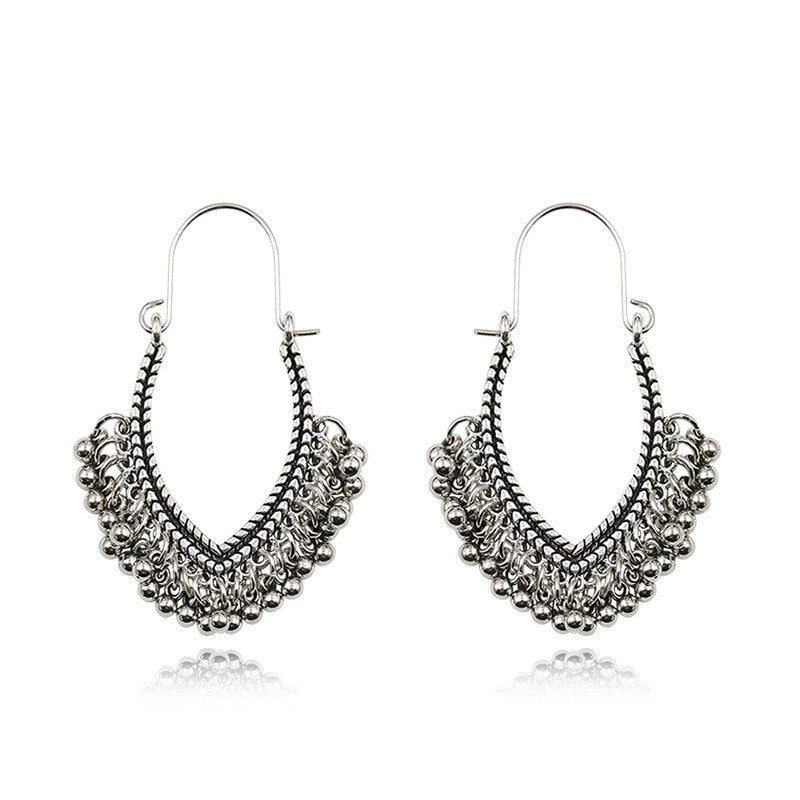Exknl Big Long Drop Earrings for Women Geometric Bell Bohemian Cross Vintage Tassel Flower Earrings Fashion Jewelry Accessories
