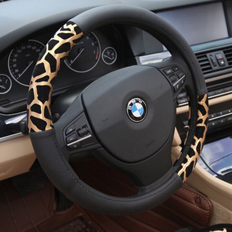 Car Steering Wheel Cover Gearshift Handbrake Cover Protector Decoration Warm Super Thick Plush Collar Soft Black Pink Women Man