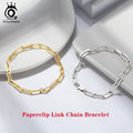 ORSA JEWELS 14K Gold Plated Genuine 925 Sterling Silver Paperclip Neck Chain 6/9.3/12mm Link Necklace for Women Men Jewelry SC39 - Charlie Dolly