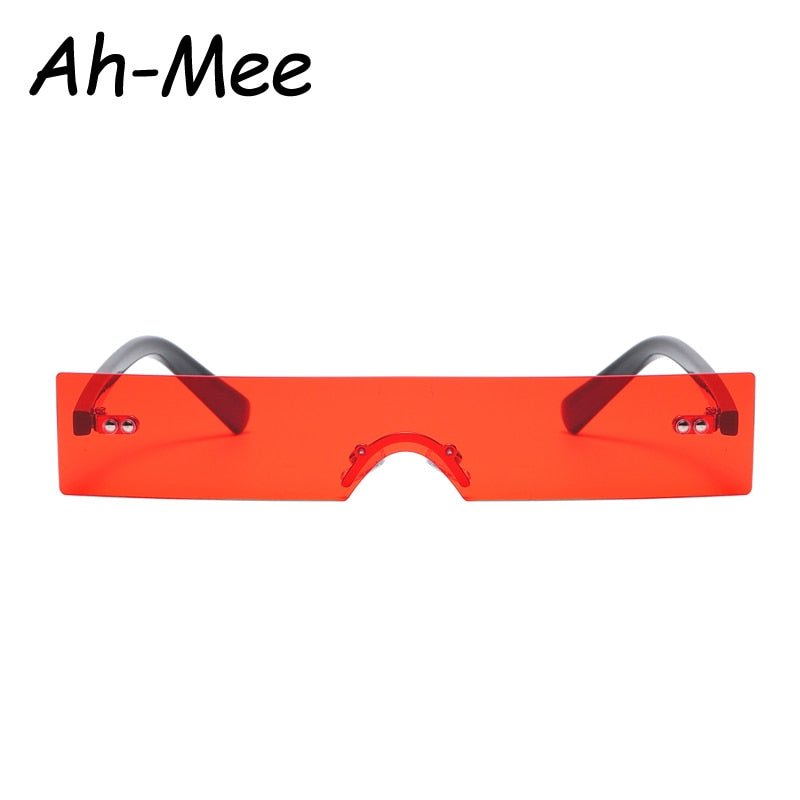 Small Rectangle Sunglasses Women Vintage Brand Designer Red Pink Lens Sun Glasses Personality Narrow Shades gafas de sol