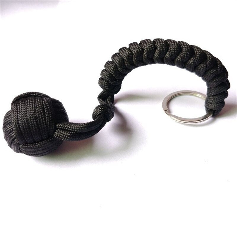 Key Chain With Self-defense Steel Ball 24cm 7-core Outdoor Equipment Parachute Cord Rope Keychain Wild Survival