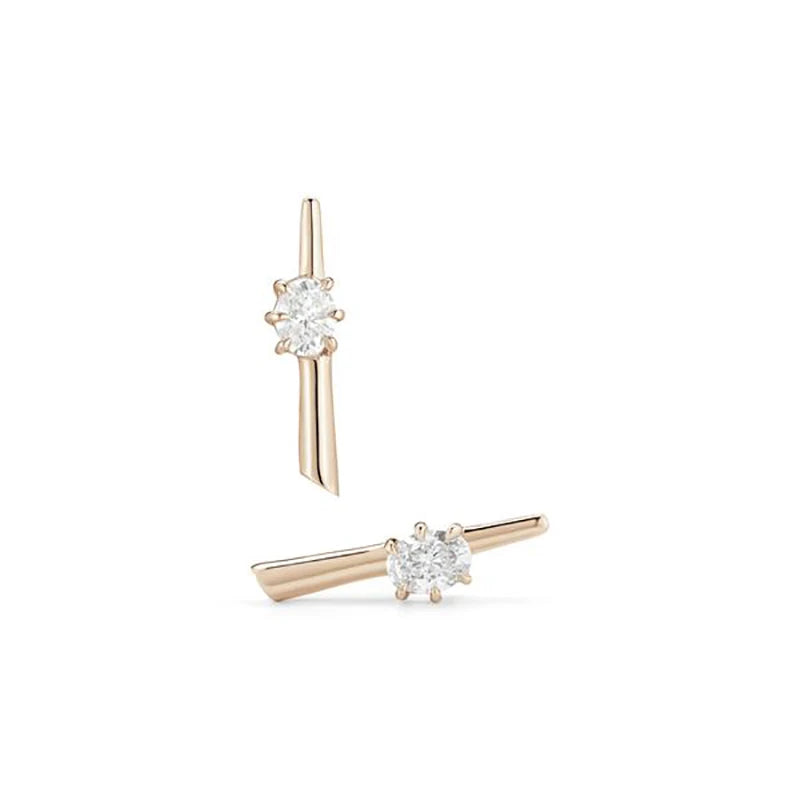 Gold Plated Cubic Zirconia Stud Earrings Jewelry