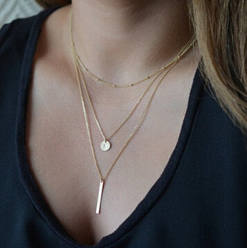 2023 Boho Necklaces & Pendants Vintage Multilayer Choker Necklace Women Fashion Collar Collier Femme Moon Jewelry Accessories