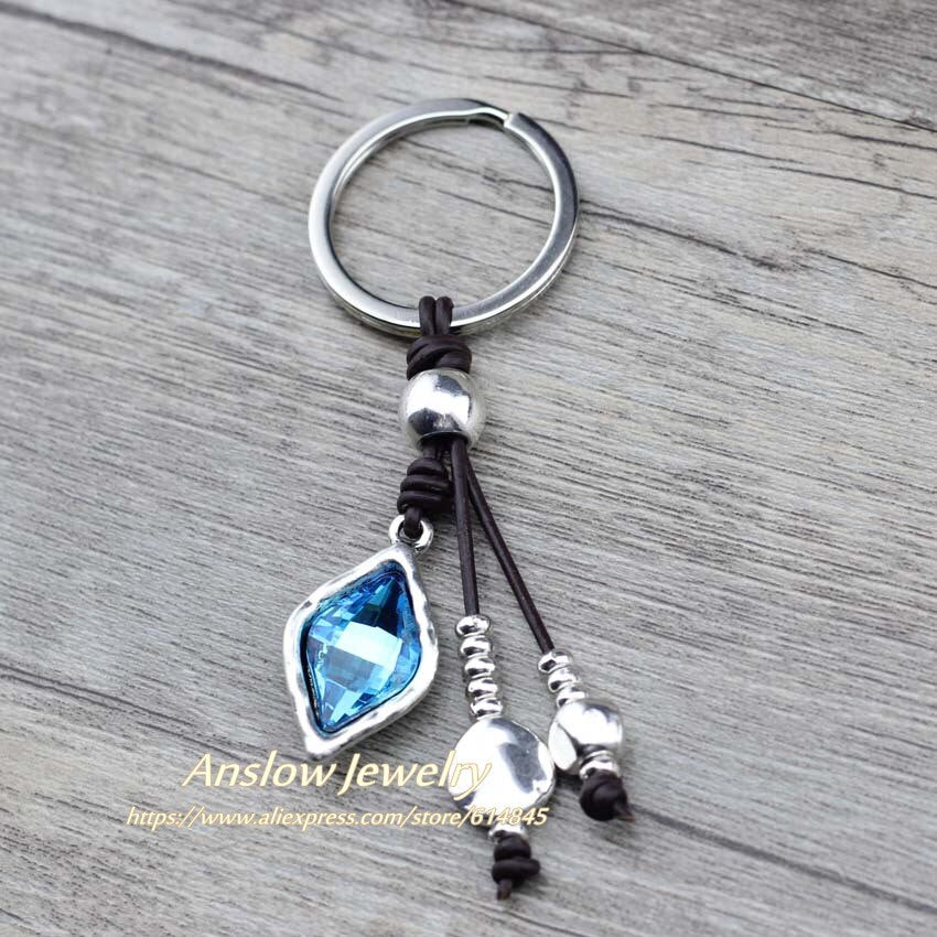 Anslow Fashion Jewelry Wrap Crystal Custom Keychain For Female Women Key Chains Ring Girl Friendship Gift LOW0018KY