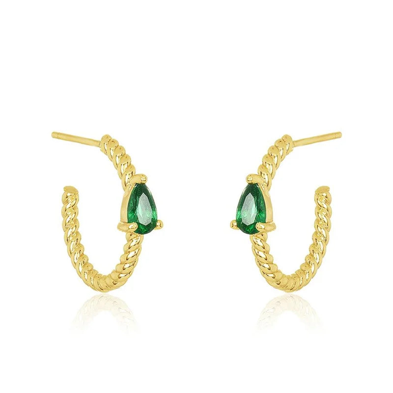 Gold Plated Cubic Zirconia Stud Earrings Jewelry