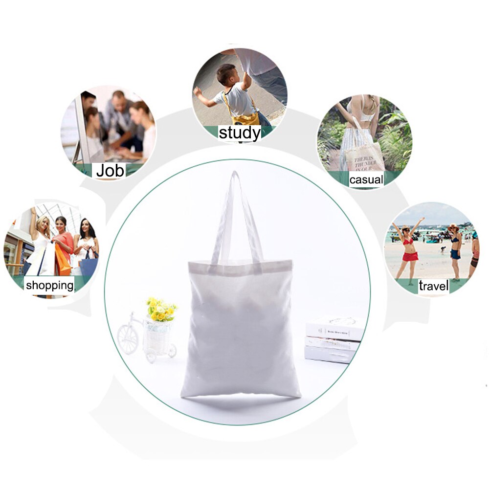 New Women's Casual Canvas Bag Pink Ballet Dance Girl Print Shopping Bag Lady Handbag Reusable Large Capacity Tote Bags