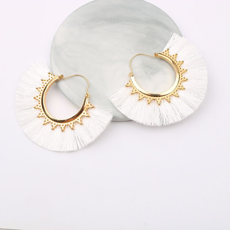 Round Tassel Earrings for Women Jewelry Drop Dangle Earrings Pendientes Mujer Moda Brincos Party Wedding Statement Earrings