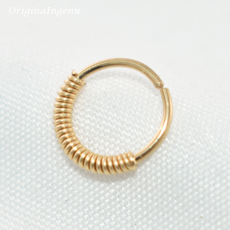 925 Silver Nose Ring Gold Real Piercing Jewelry PunkJewelry Vintage Septum Hoop Body Jewelry Boho Nose Ring