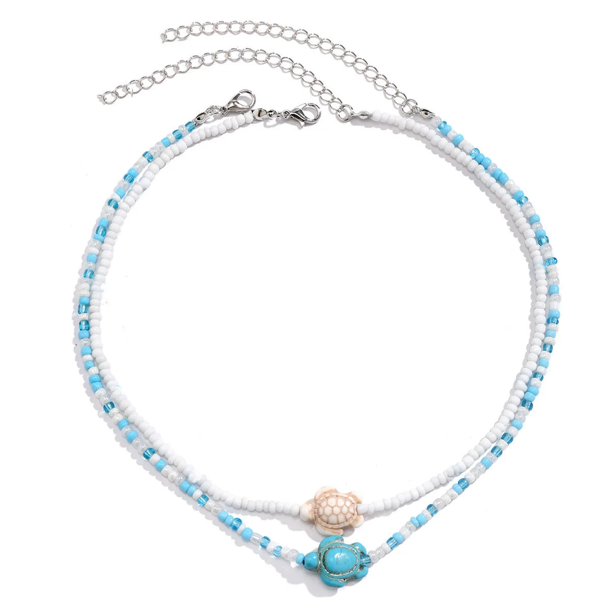Tidepool Starfish and Turtle Beaded Boho Choker