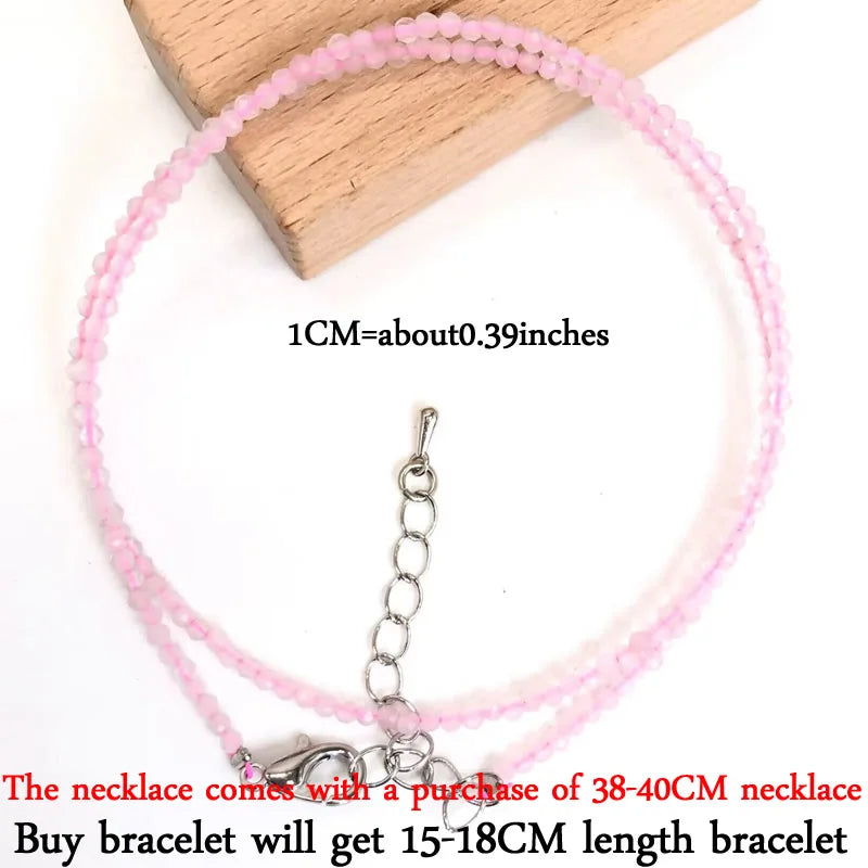 2025 New Boho Exquisite 2mm Natural Stone Necklace Small Chain Ladies Fashion Bracelet Accessories Charm Jewelry Accessorie - Charlie Dolly