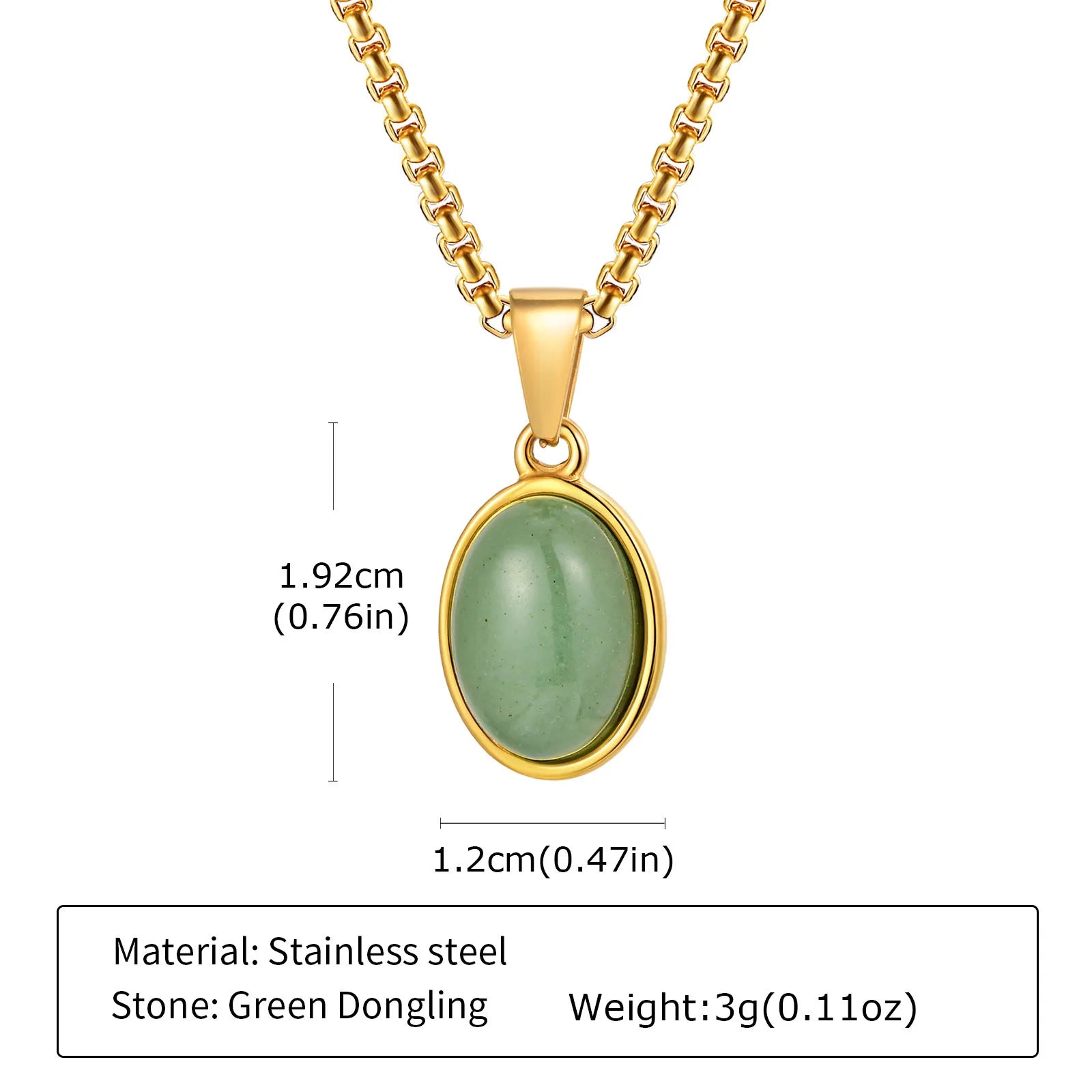 Natural Stone and Stainless Steel Hip Hop Pendant Necklace for Men