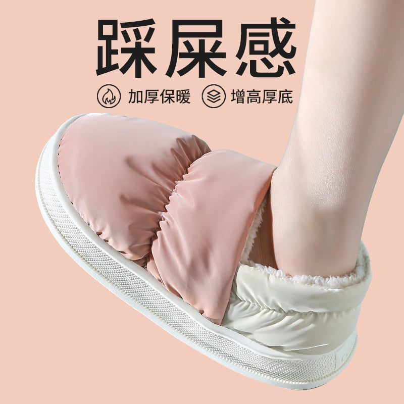 EOFK Women Slipper Winter Thick Bottom House Warm Short Plush Couple Fashion Casual House Daily Woman Shoes Footwear