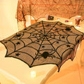 Halloween Black Lace Placemat Happy Halloween Party Decorations 2024 For Home Spider Web Tablecloth Kitchen Dining Table Covers - Charlie Dolly