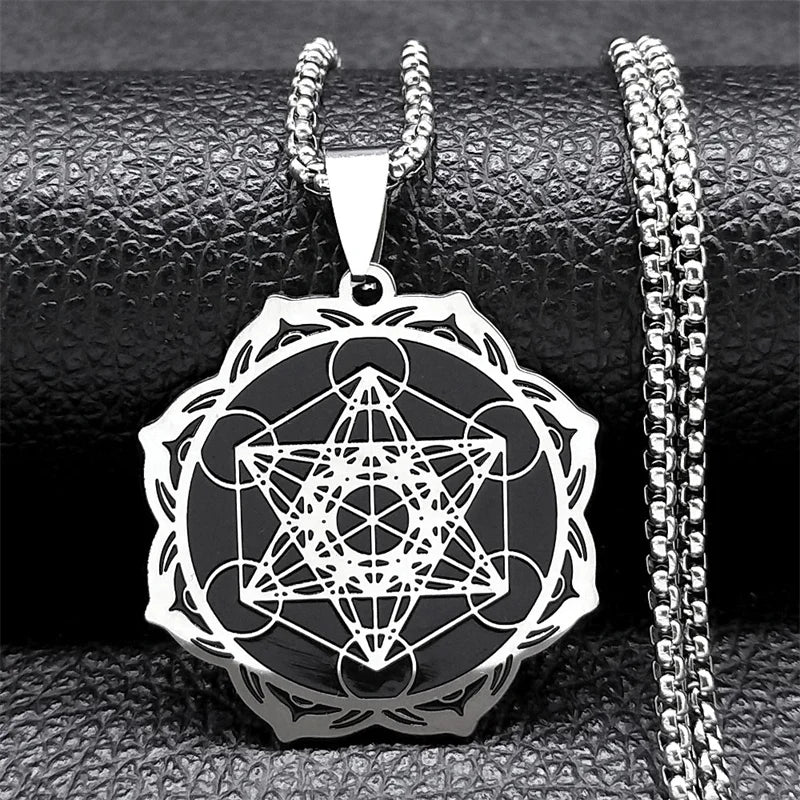 Metatron's Cube Sacred Geometry Pendant, Angelic Guardian Amulet