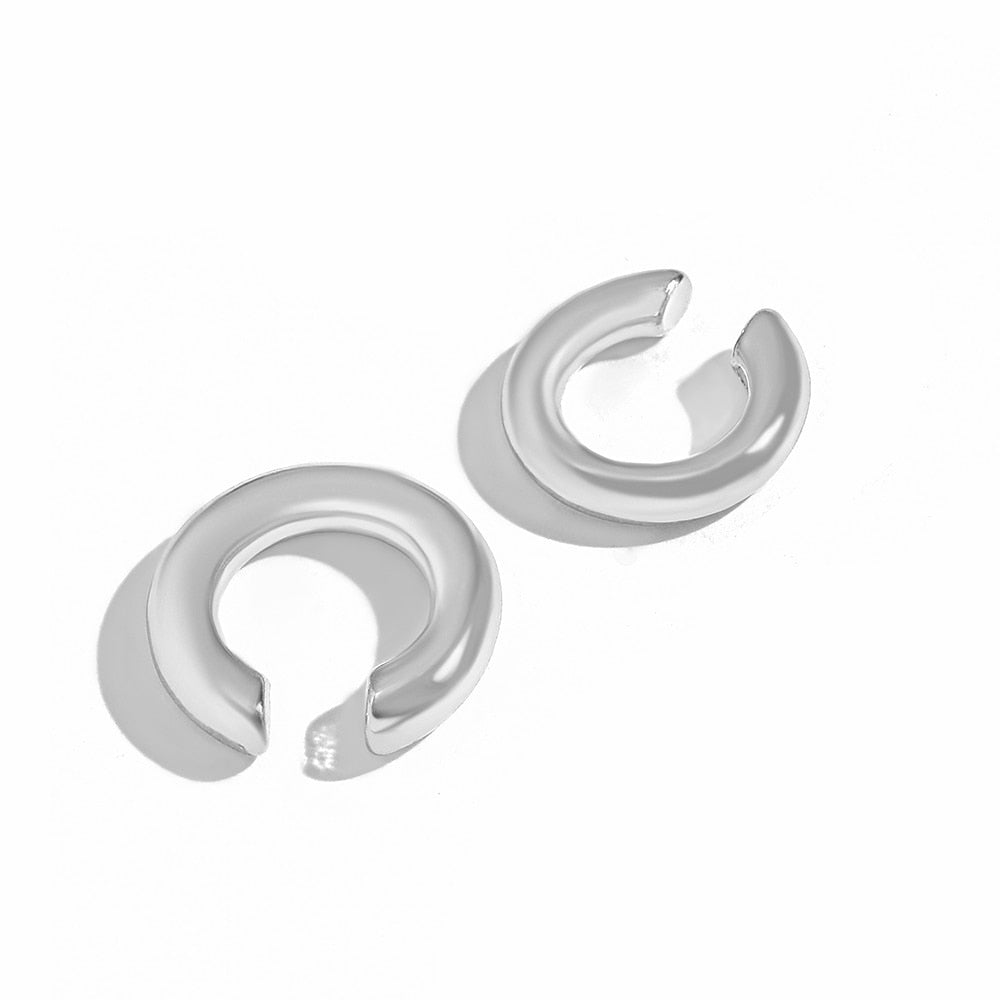 2023 New Fashion Pearl Ear Cuff Bohemia Stackable C Shaped CZ Rhinestone Small Earcuffs Clip Earrings for Women Wedding Jewelry