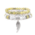 Handmade Silver Color Rose Angel Wing Pendant Bracelet Natural Pink Quartz Crystal Beads Charm Bracelet Women Romantic Jewelry - Charlie Dolly