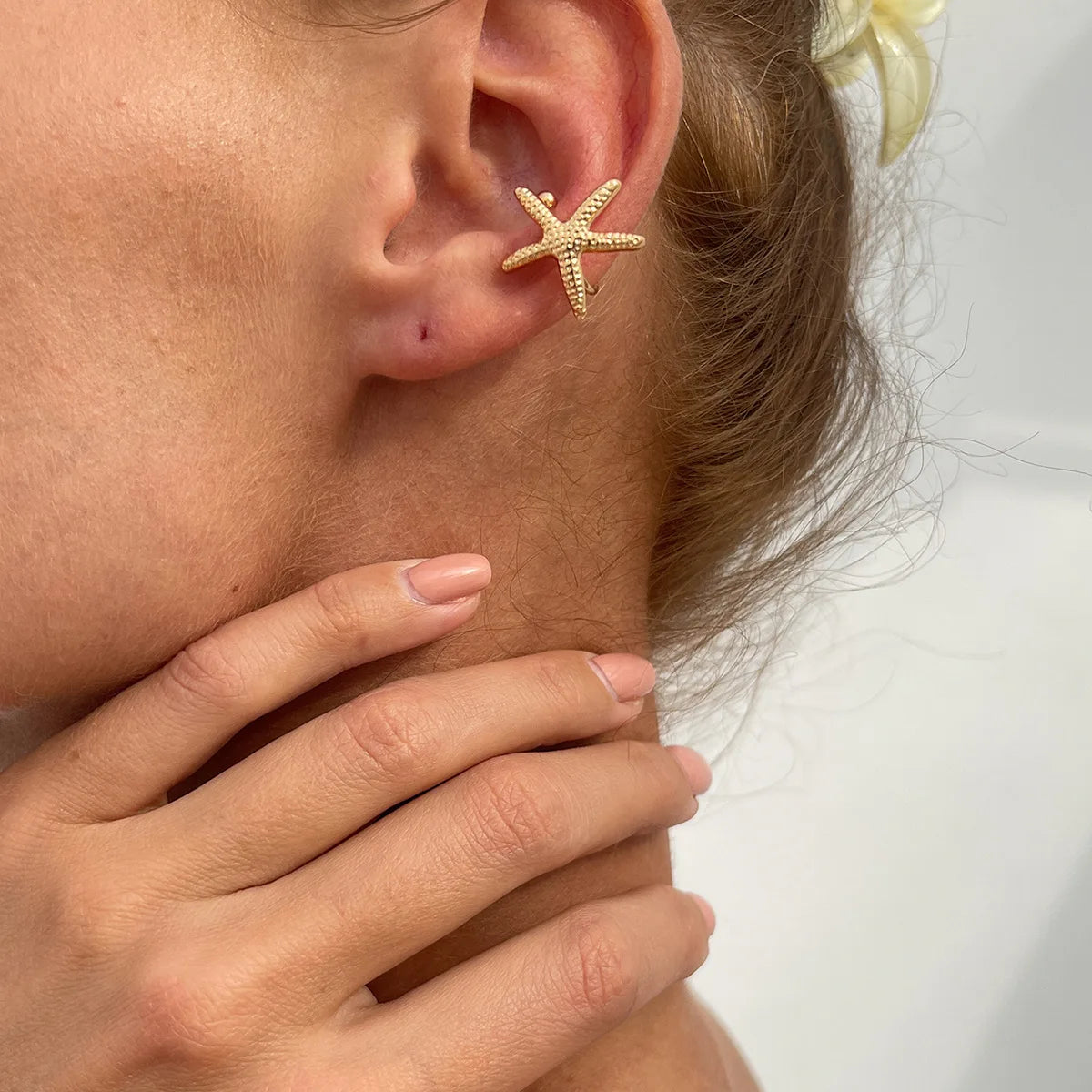Starfish Shell Conch Ear Clip Earrings Jewelry