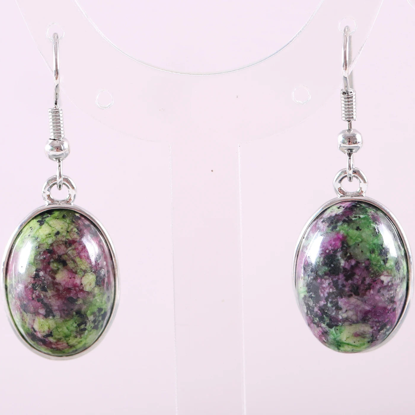 White Opal Lapis Cabochon Drop Earrings Jewelry