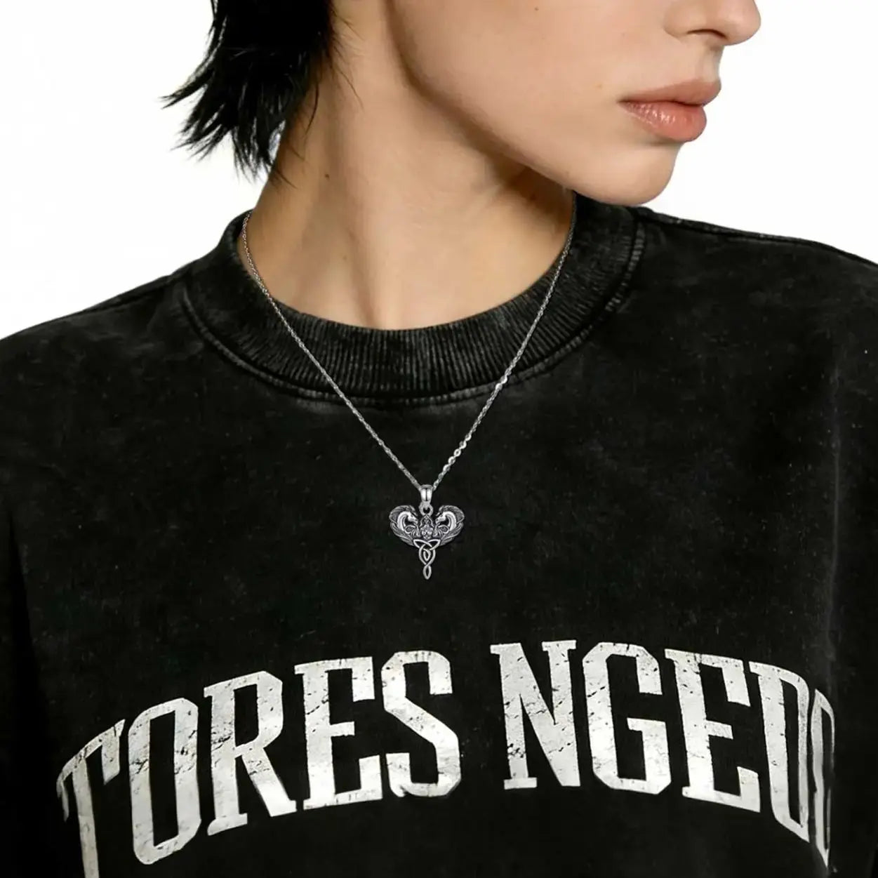 Celtic Horse Trinity Knot Necklace, S925 Sterling Silver