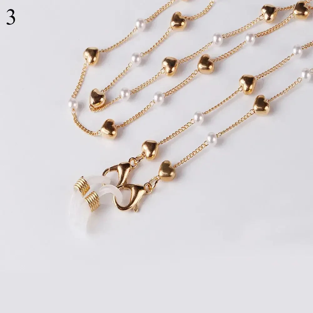 Pearl and Shell Beaded Sunglasses Chain Lanyard