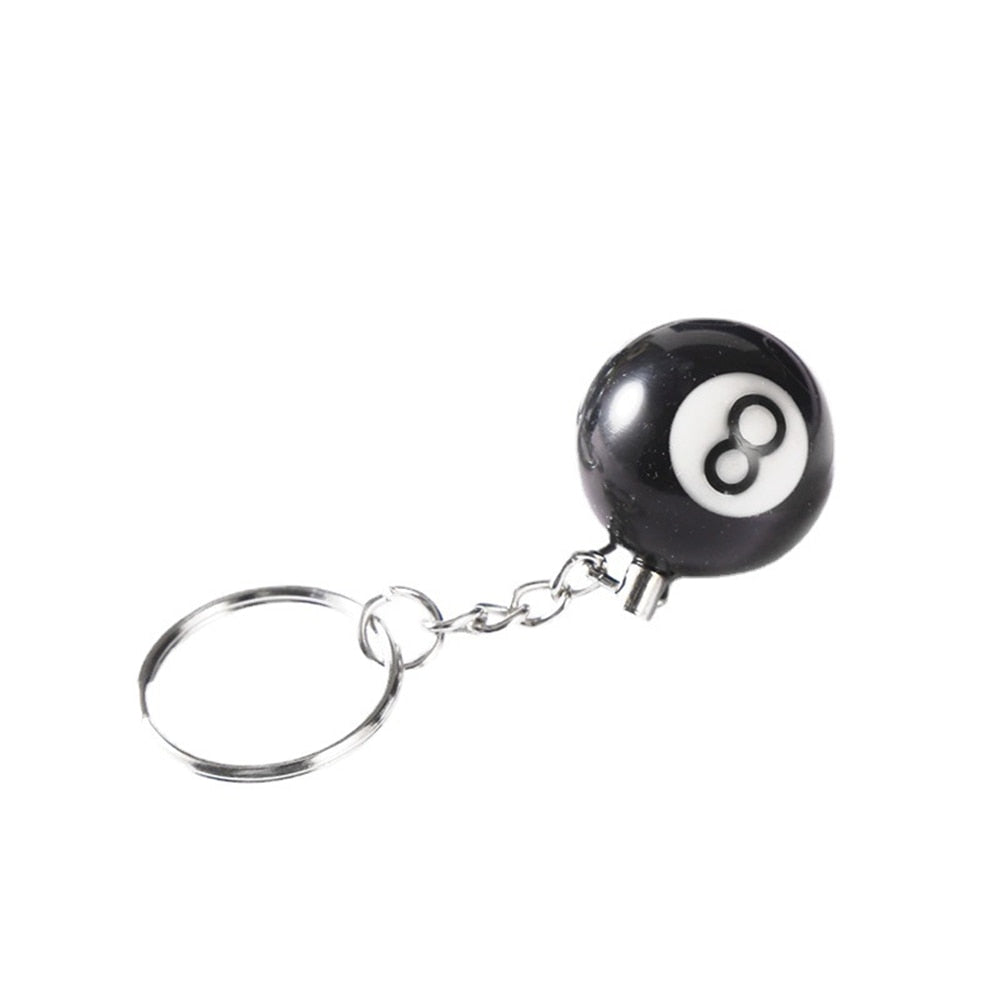 25mm Black No 8 Billiard Keychain Mini Ball Pendant Key Ring Resin Keyring Bar Table Decoration Jewelry Game Souvenir Gift