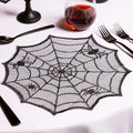 Halloween Black Lace Placemat Happy Halloween Party Decorations 2024 For Home Spider Web Tablecloth Kitchen Dining Table Covers - Charlie Dolly