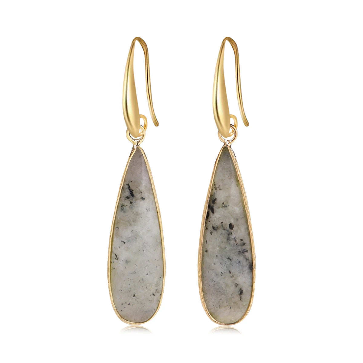 Rose Quartz Clear Quartz Teardrop Healing Earrings Jewelry