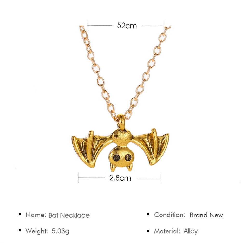 Gothic Bat Necklace for Women Men Punk Hip Hop Rock Vintage Metal Pendant Necklace Party Halloween Jewelry Gifts Cool Thing 2023 - Charlie Dolly