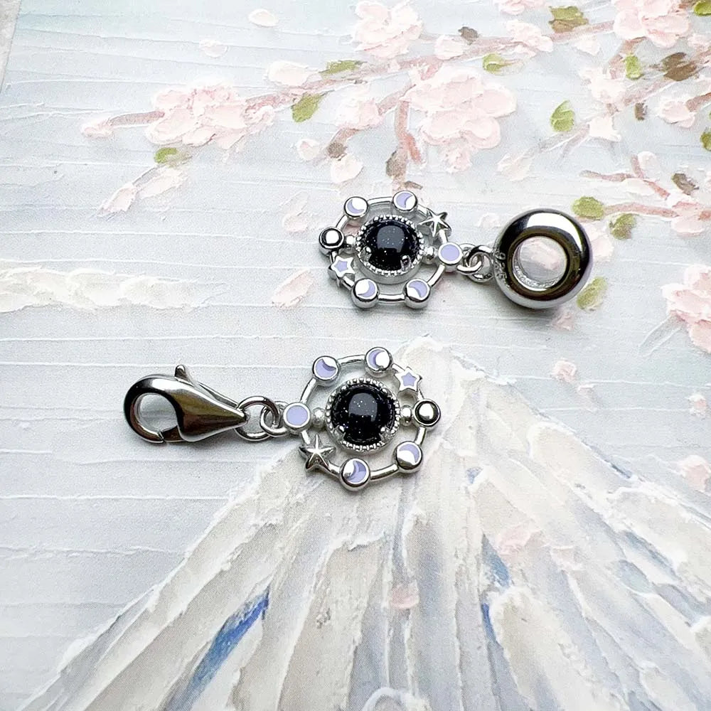Moon Phase Charm Pendant, Handmade Sterling Silver Celestial Jewelry