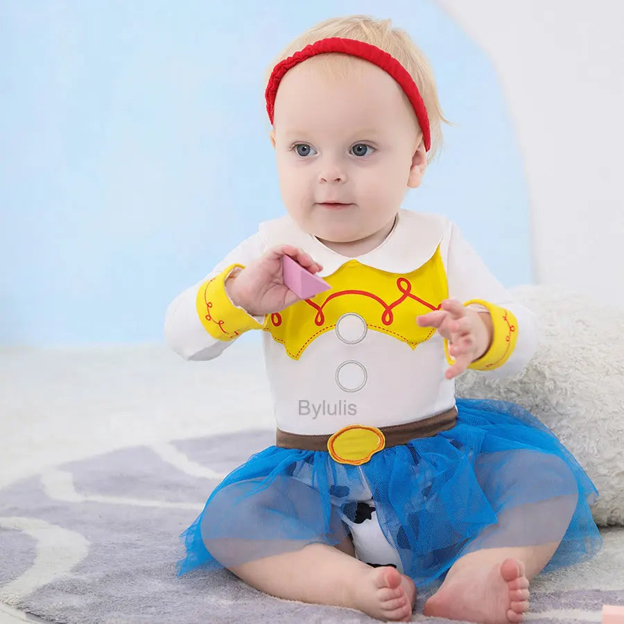 Baby Romper Tutu Dress with Headband Infant Baby Girl Princess Clothes Cute Design Kids Dress Halloween Party Costumes Outfit - Charlie Dolly