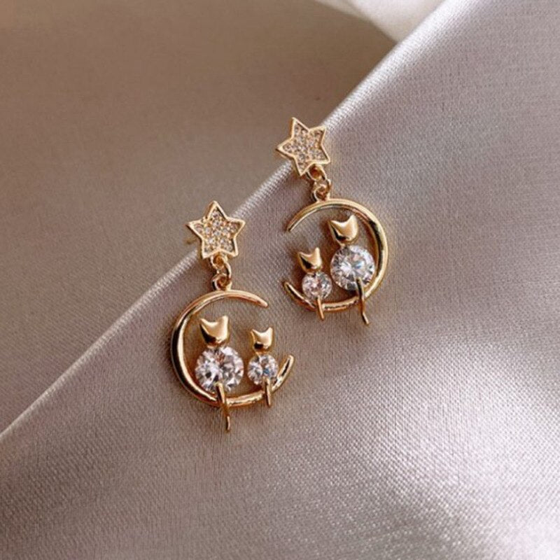 Cute Enamel Cat Balloon Stud Earrings for Women Fashion Drop Rabbit Flower Heart Colorful Jewelry Dangle Wedding Party Girl Gift