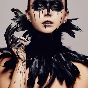 Gothic Victorian Natural Feather Choker Neck Wrap Collar For Halloween Cosplay Accessories - Charlie Dolly