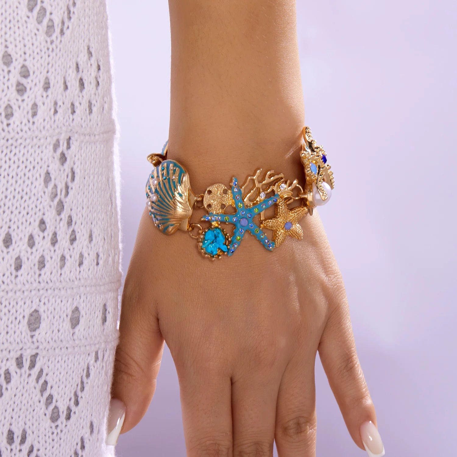 Exaggerated Coral, Starfish and Scallop Ocean Necklace, Bracelet or Earring