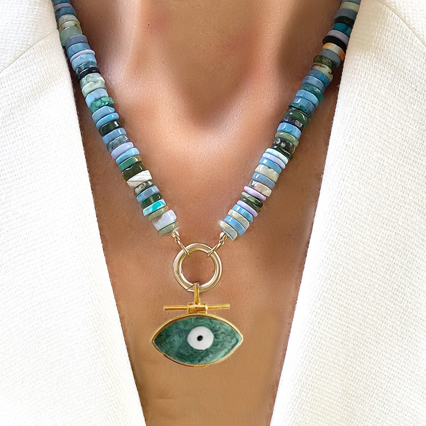 Luxury Mens Jewellery evil eye Pendant Necklace Men Classic Necklace Jewelry Gift Jewelry for Women Collares Para Mujer Quartz