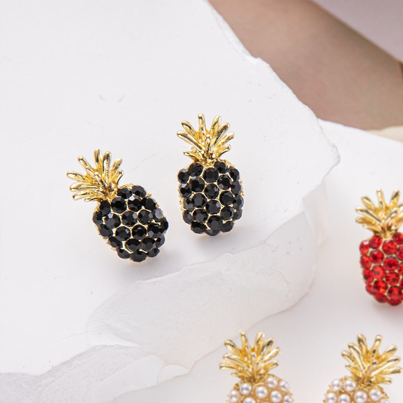 Pineapple Pearl Earrings French Retro High-quality Earrings Net Red Temperament Female Wave Earrings Prevent Allergy