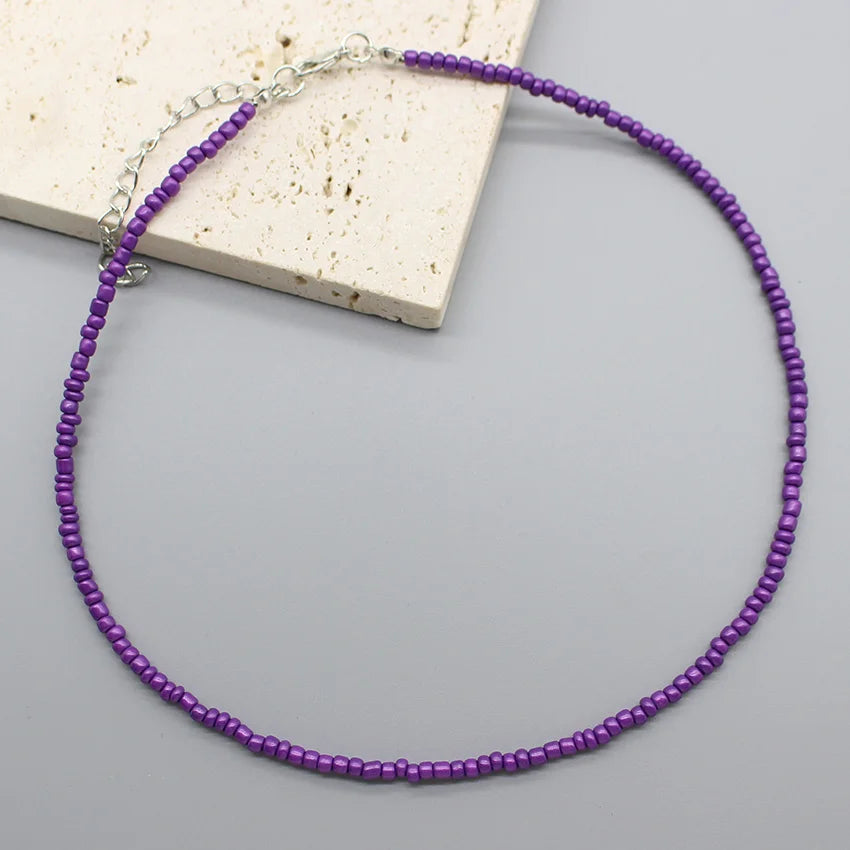 Handmade Seed Bead Colorful Boho Choker Necklace