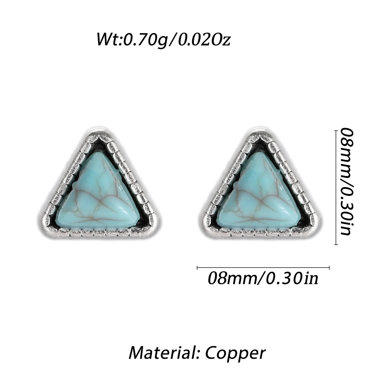 Turquoise Arrow Triangle Mini Stud Earrings Jewelry