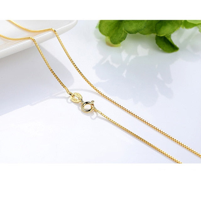 Genuine 14k Gold Color Necklace For Women Water Wave Chain Snake Bone/starry/Cross Chain 18 inches Necklace Pendant Fine Jewelry