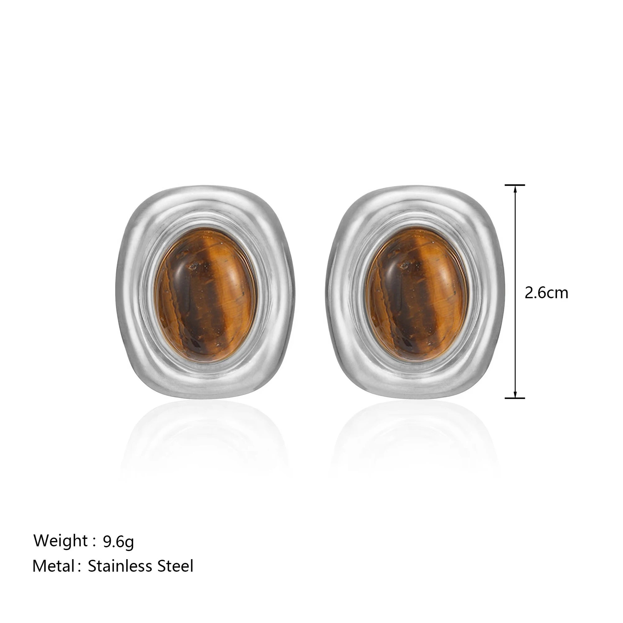 Vintage Fashion Oval Natural Stone Pearl Earrings for Women Stainless Steel 18k Gold Plated Boho Tarnish Free Waterproof Jewelry - Charlie Dolly