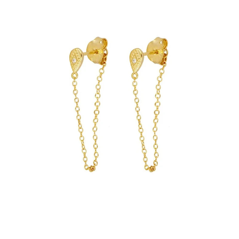Gold Plated Hoop Stud Ear Cuff Earrings Set Jewelry