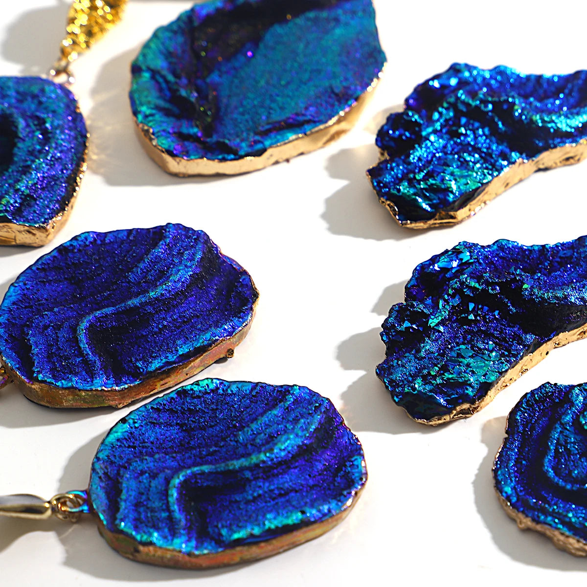 Volcanic Rock Abstract Drop Earrings, Starry Night Boho Jewelry