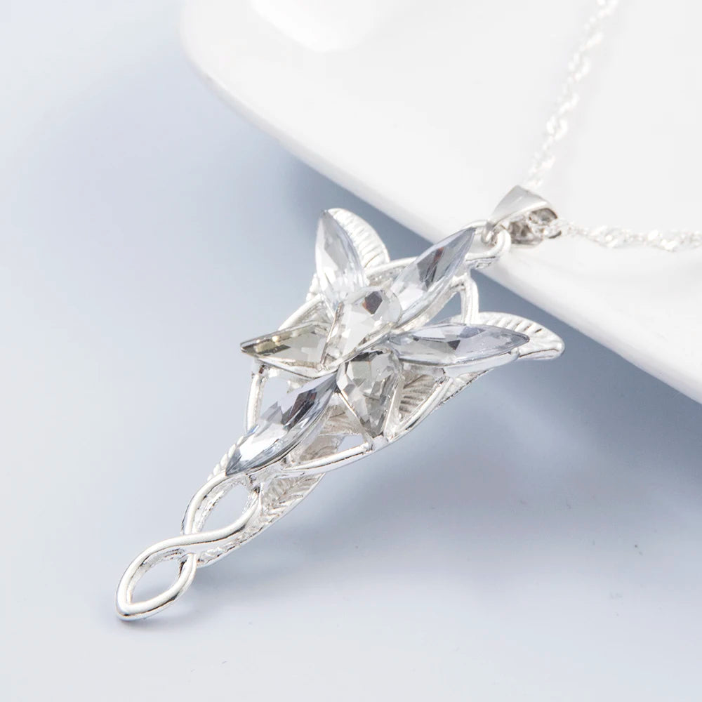 Arwen Evenstar Elf Princess Pendant Necklace, Crystal Twilight Star Fantasy Talisman