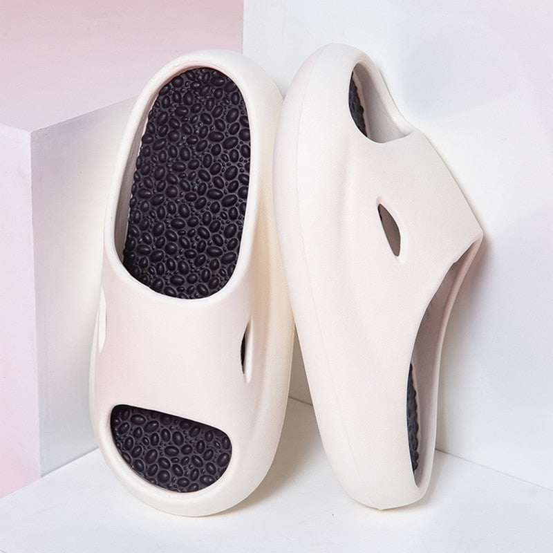 Comwarm Women's Sandals 2023 Summer Fashion Thick Bottom Slippers Outdoor Men Beach Flip Flops Home Couple Massage Slippers