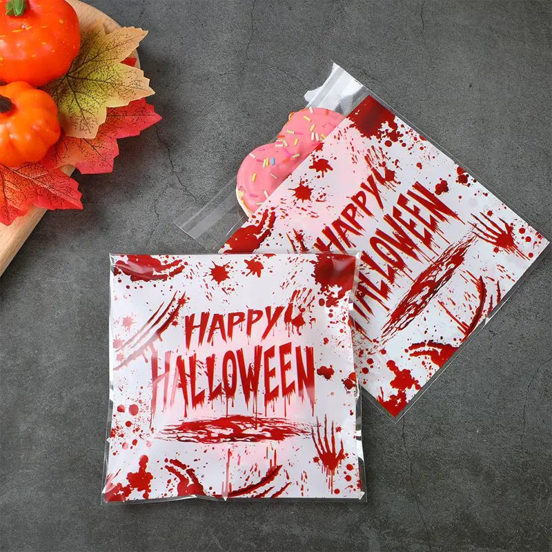 50PCS Halloween Candy Bags Halloween Party Decorations For Home 2024 Packaging Bag Pumpkin Party Ghost Halloween Decor Supplies - Charlie Dolly