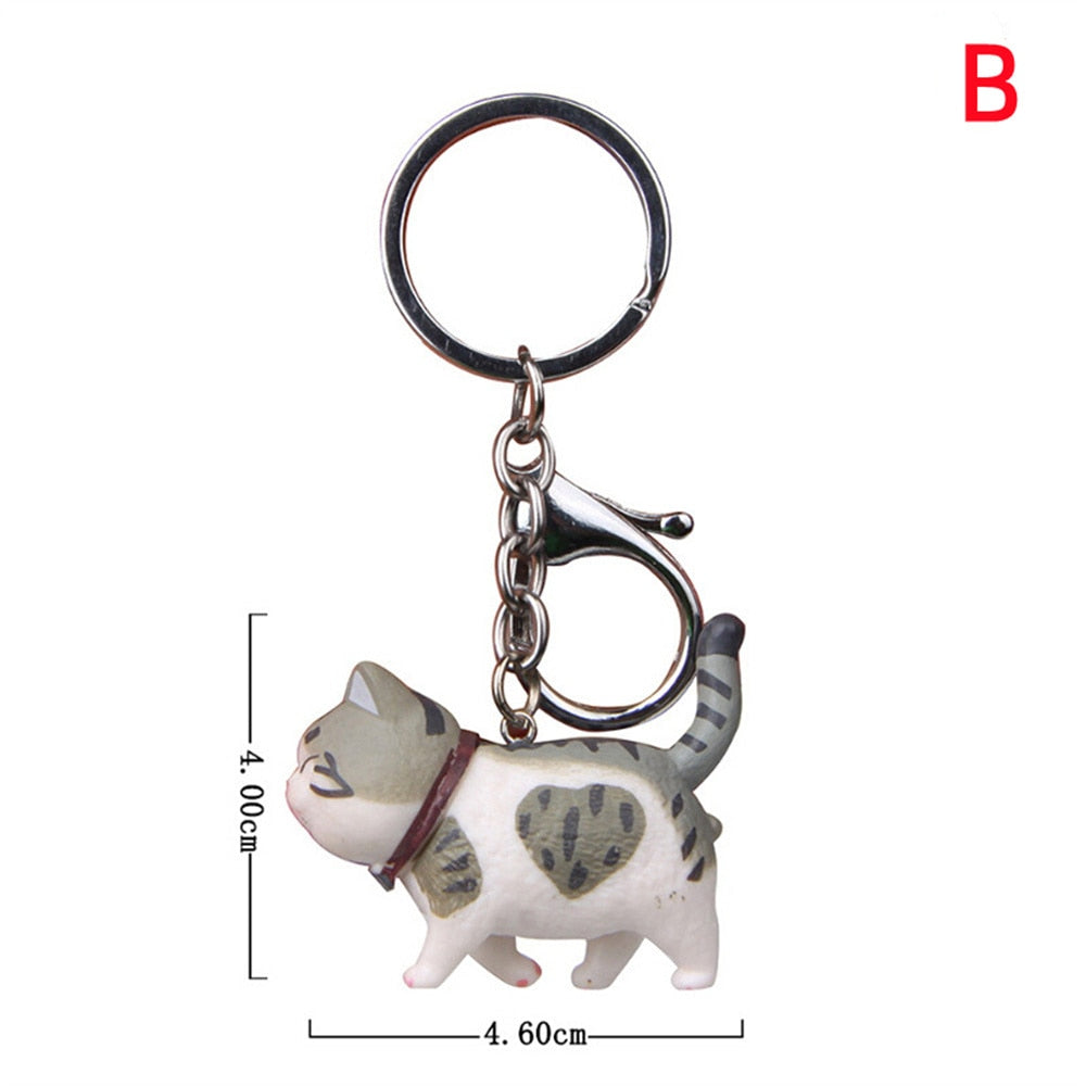 Cute Cat Animal Key Rings Kawaii Japan Kitten Car Keychain Bag Pendant Gift For Women Girls Pet Lovers Decoration - Charlie Dolly