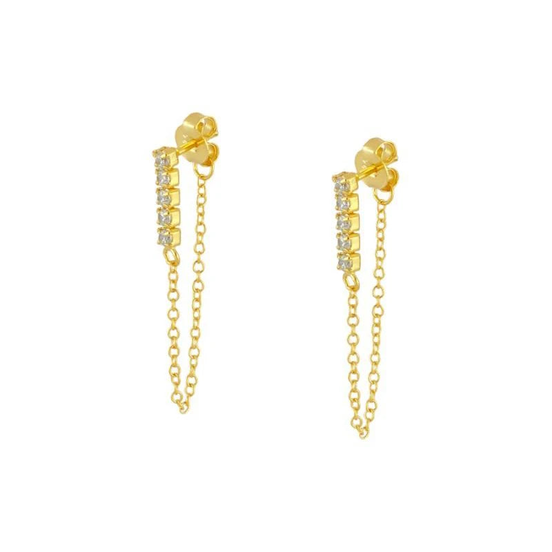Gold Plated Hoop Stud Ear Cuff Earrings Set Jewelry