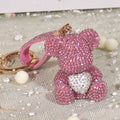 keychain cute diamond-encrusted bear car key pendant diamond female high-end personality bag pendant Valentine's Day present - Charlie Dolly